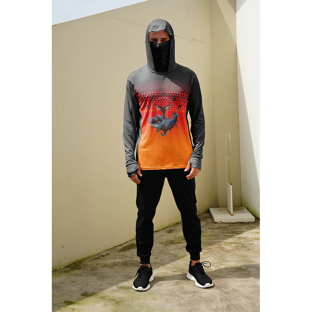 Embellish Knit - Kaos Pancing Pria Pelindung Matahari Hoodie