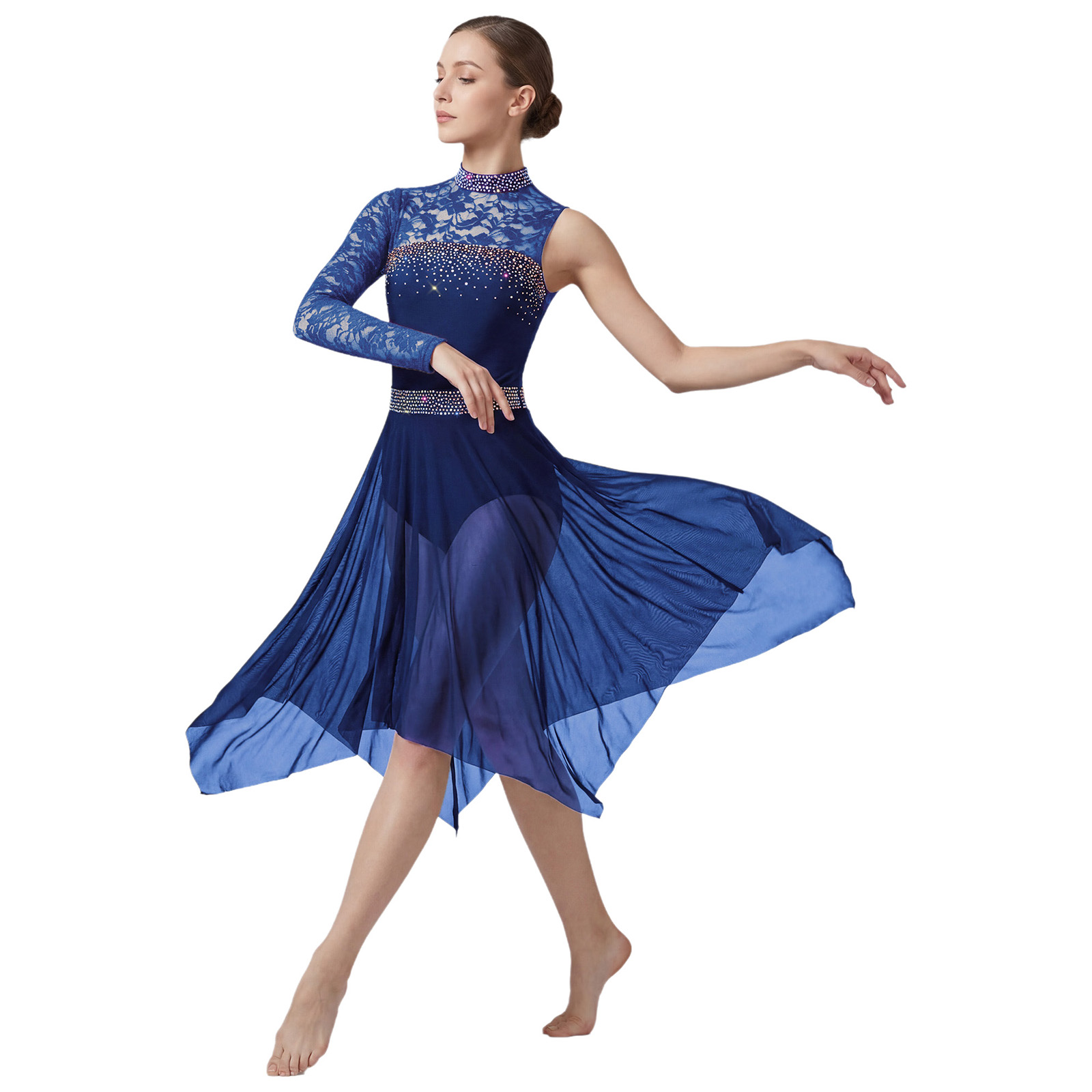 Rhinestone Banding Trim - Gaun Tari Figure Skating Lirikal Wanita