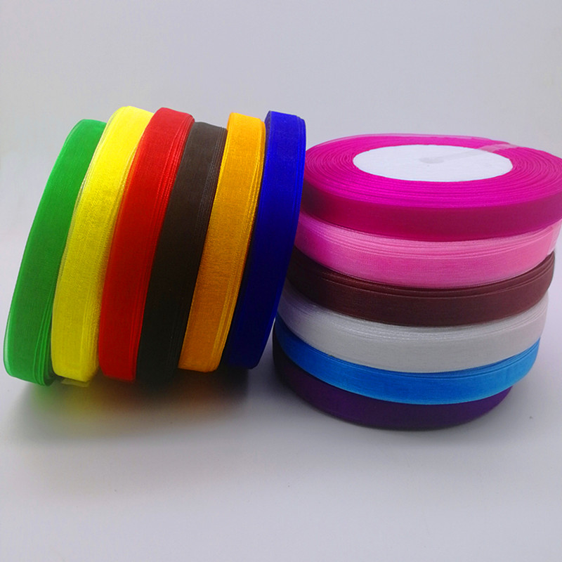Organza Ribbon Spool - Hot 10Mm 50Yard Pita Organza Tipis