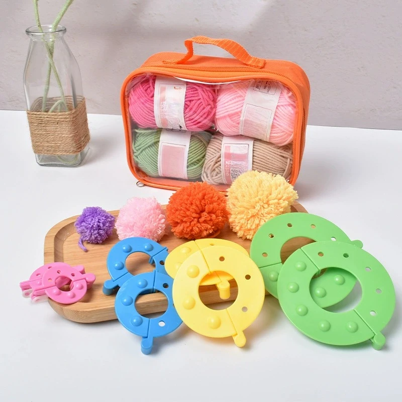 Pom Pom Maker Tool - 8 Buah 4 Ukuran Bola Bulu