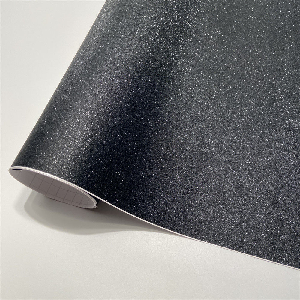 Glitter Vinyl Roll - Film Vinyl Wrap Sandy Glitter Black