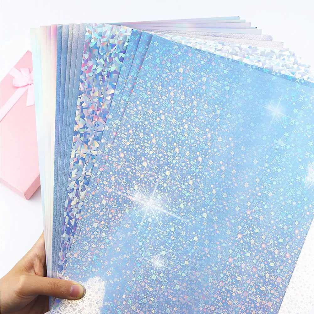 Glitter Vinyl Roll - Glitter stiker berperekat holografik transparan laminasi