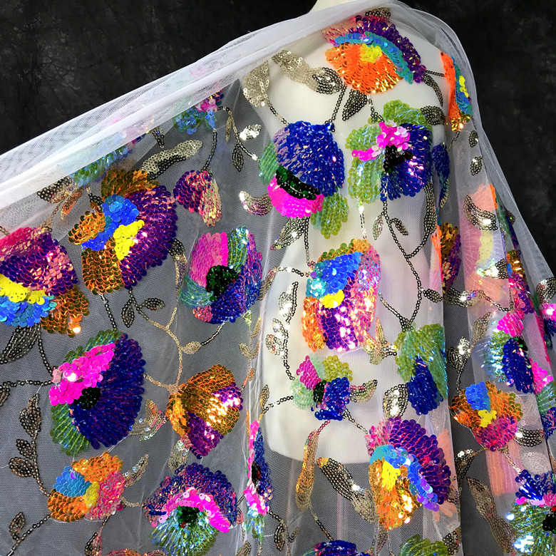 Payet Kristal Warna-warni Bung - Crystal Mesh Fabric ulasan dan harga