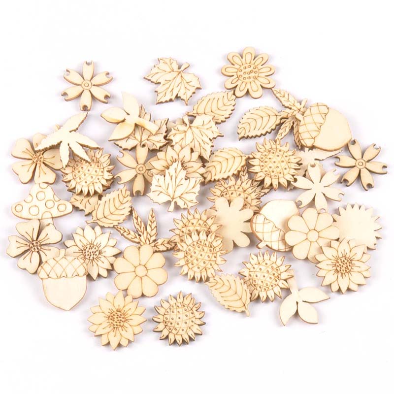 30 buah 25-30mm Aksesori kayu  - Craft Embellishment ulasan dan harga