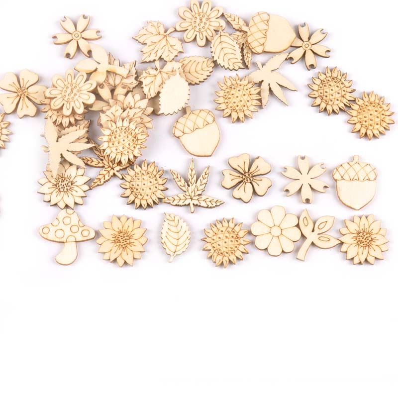 30 buah 25-30mm Aksesori kayu  - Craft Embellishment ulasan dan harga