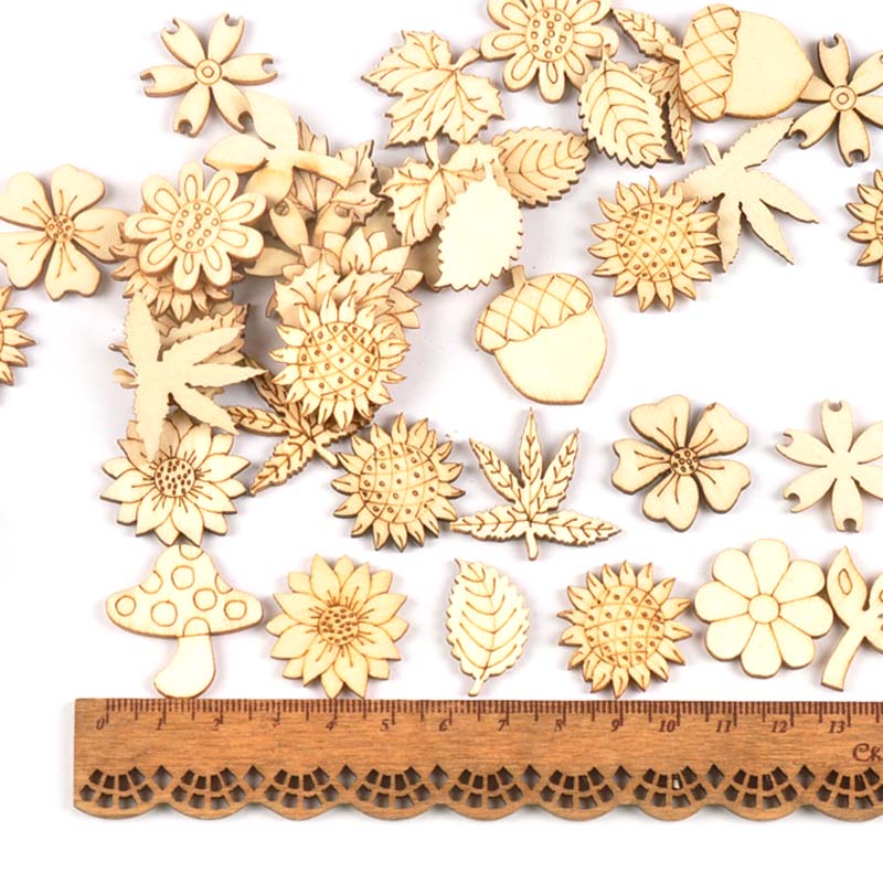 30 buah 25-30mm Aksesori kayu  - Craft Embellishment ulasan dan harga
