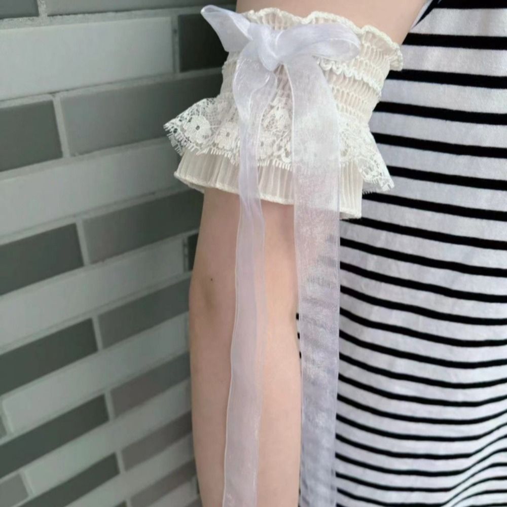 Lengan Palsu Berenda Gaya Loli - Elastic Lace Trim ulasan dan harga