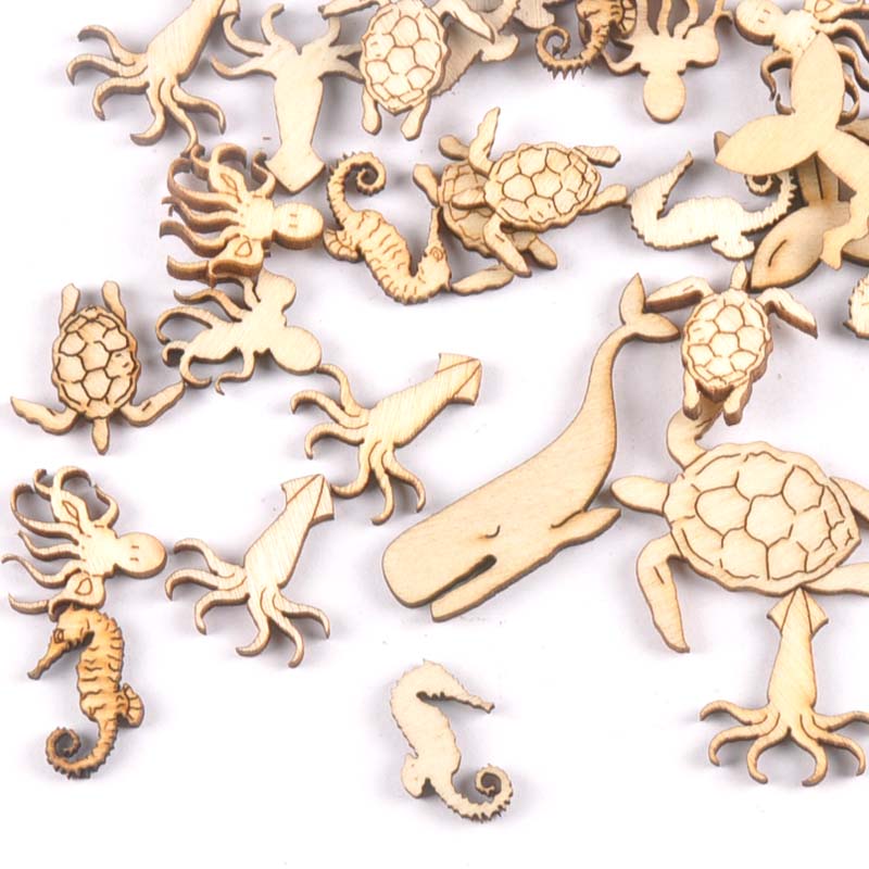 20Pcs 25-40Mm Penyu/Kuda/Paus  - Craft Embellishment ulasan dan harga