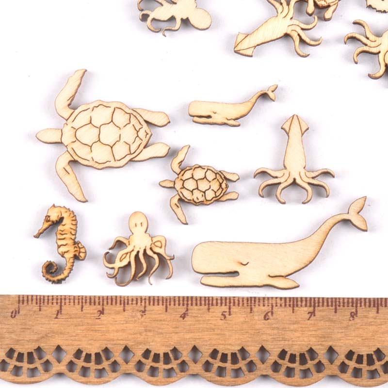 20Pcs 25-40Mm Penyu/Kuda/Paus  - Craft Embellishment ulasan dan harga