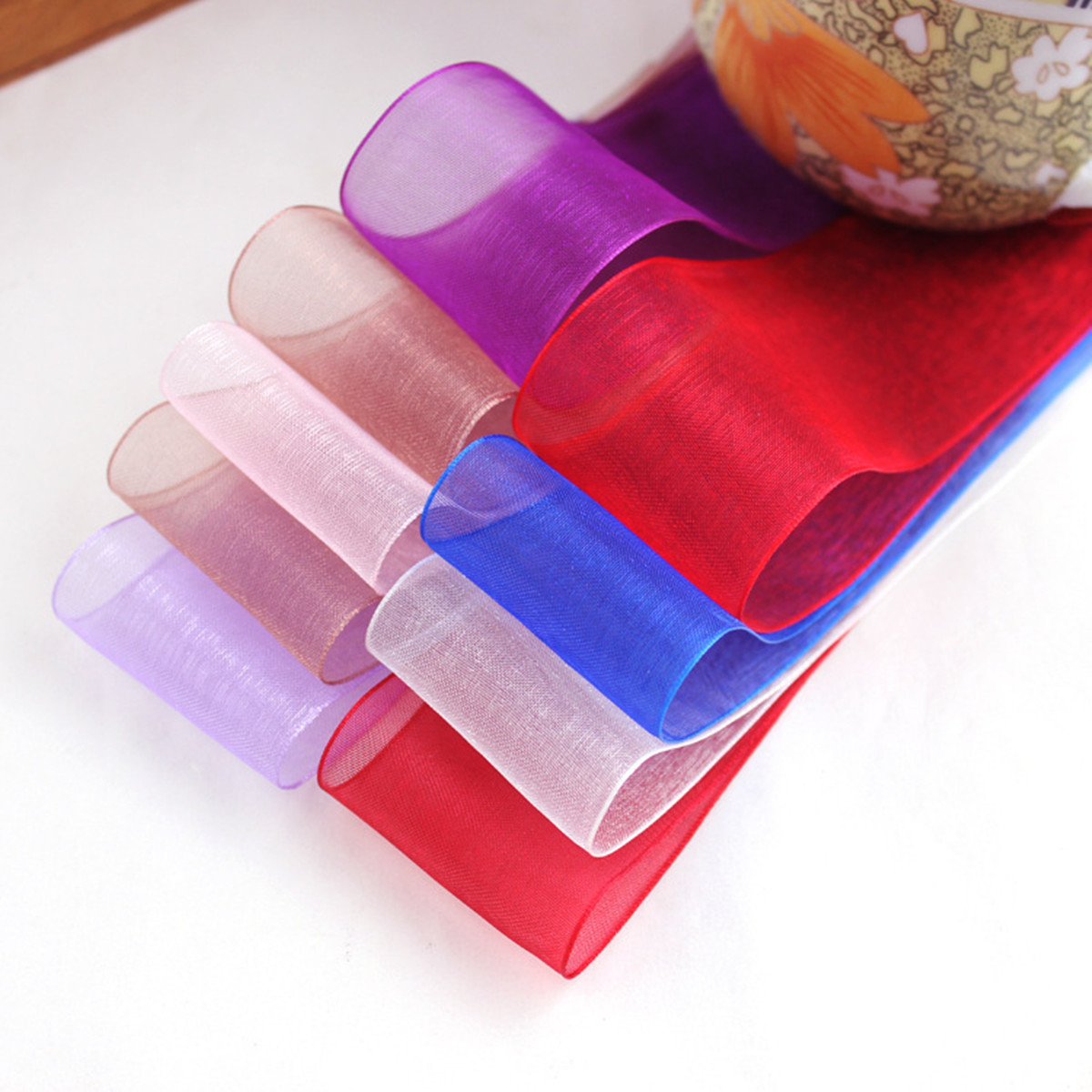 50 yard 10/20/25mm lebar kumpa - Organza Ribbon Spool ulasan dan harga