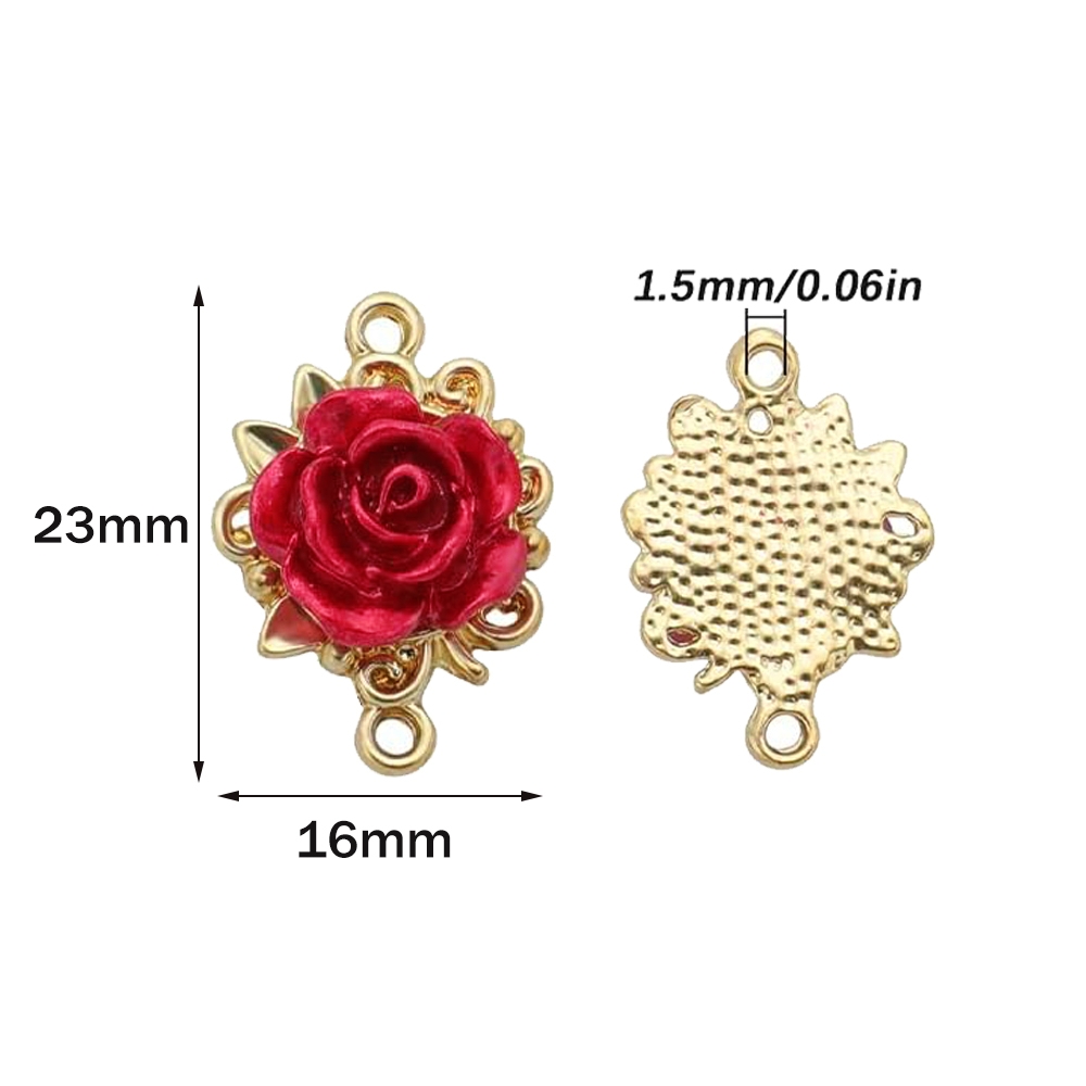 5/10 Buah Liontin Mawar 3D Kon - Embellishment Crafts ulasan dan harga