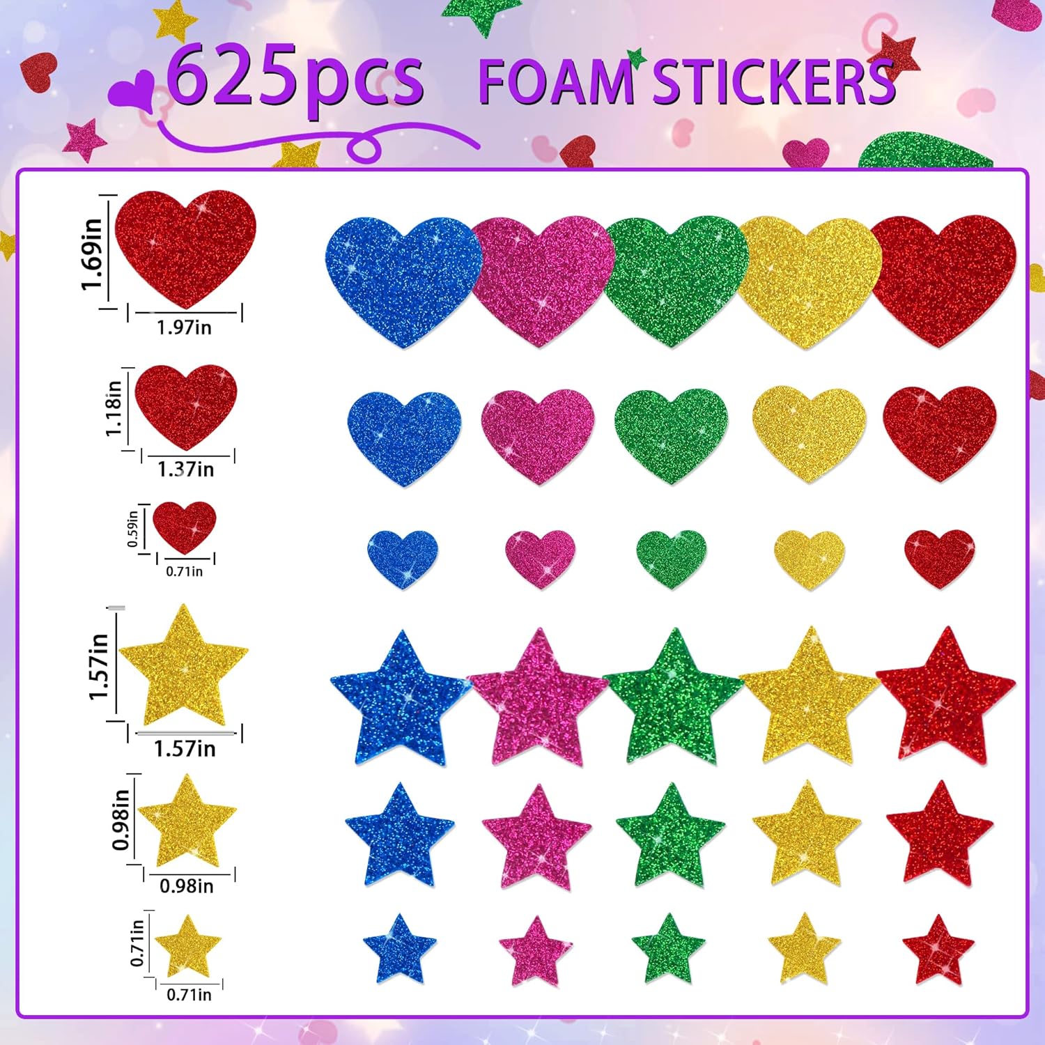 625 Buah Stiker Busa Hati Berk - Glitter Vinyl Roll ulasan dan harga
