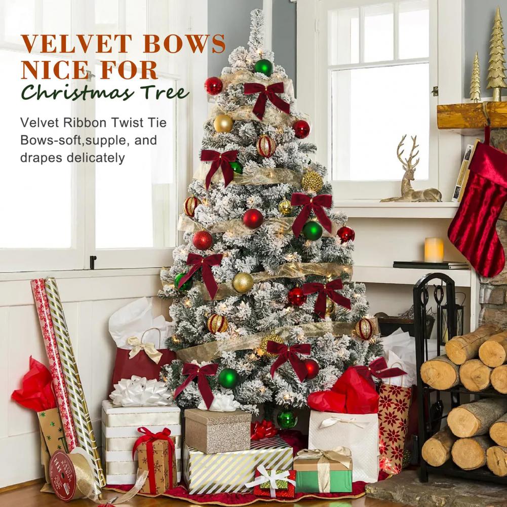 Hiasan Pita Natal Pita Beludru - Christmas Craft Embellishment ulasan dan harga