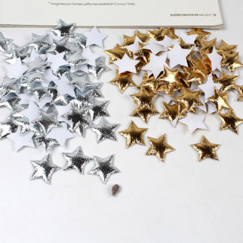 100 buah bintang emas/perak un - Christmas Craft Embellishment ulasan dan harga